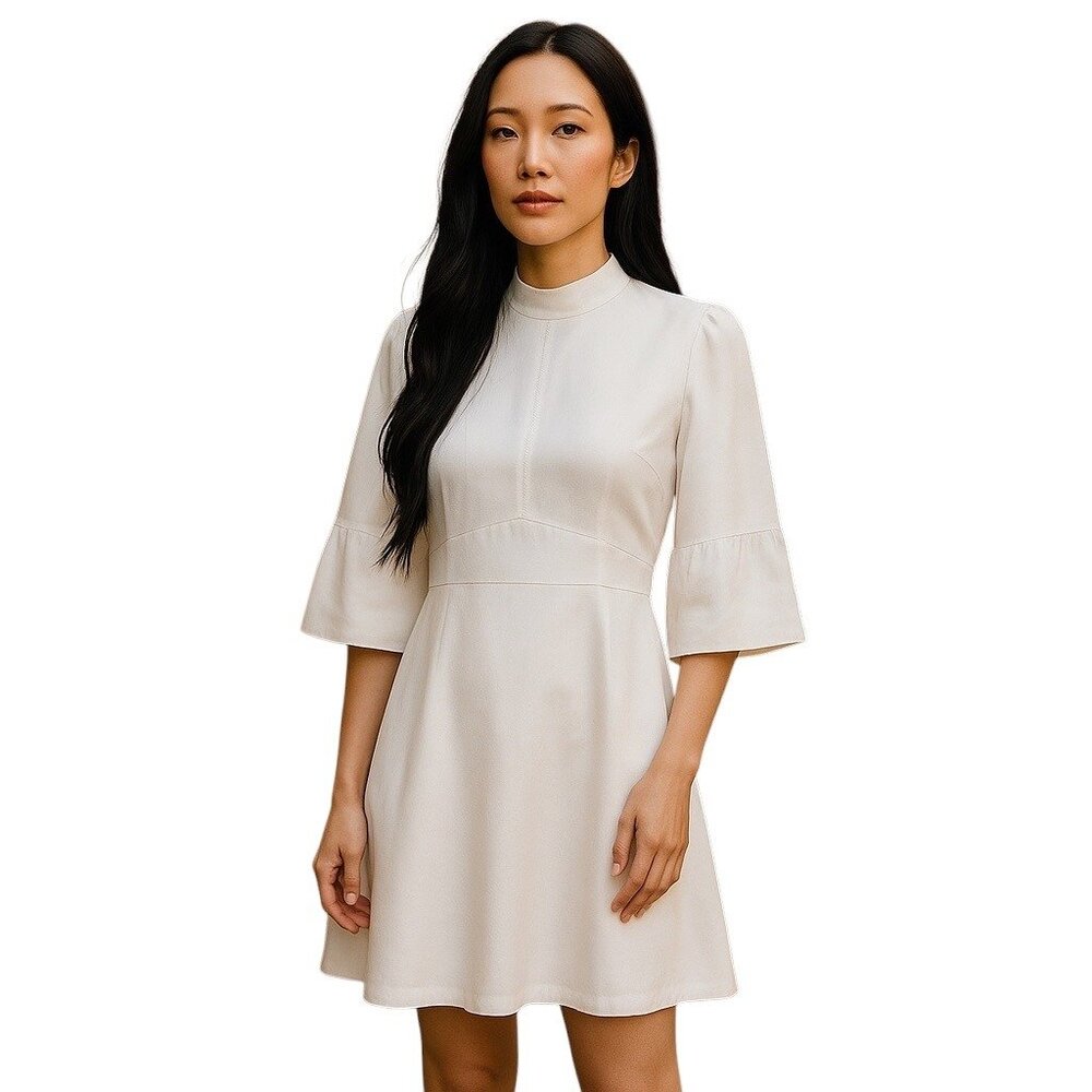 Reiss Midi Dress White Size 6 Graduation White Party Spring Summer Minimalist